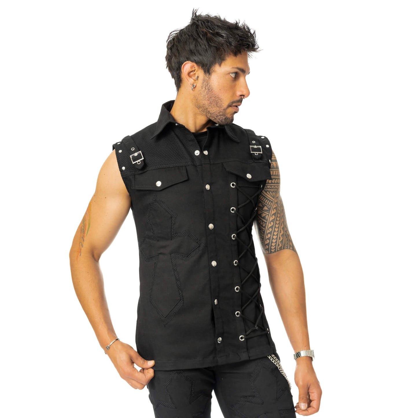 SANCTIFIED SINS VEST - BLACK REF-26C